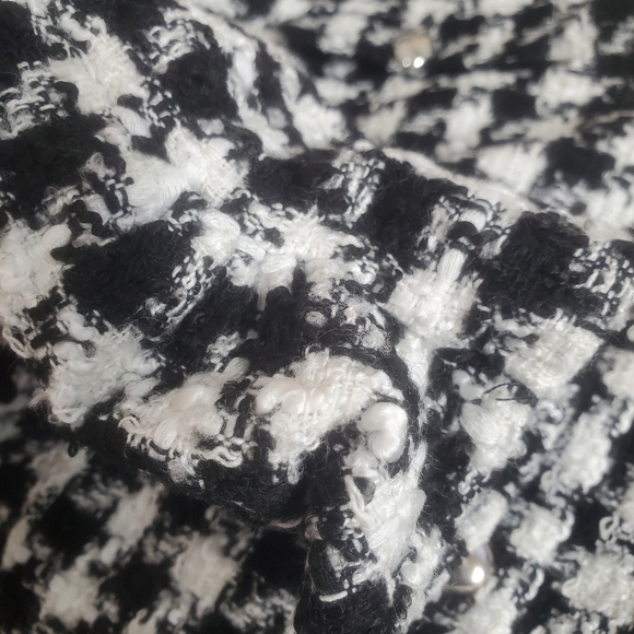 ZARA Women's Medium Checkered Tweed Cropped Blazer - Picture 5 of 6